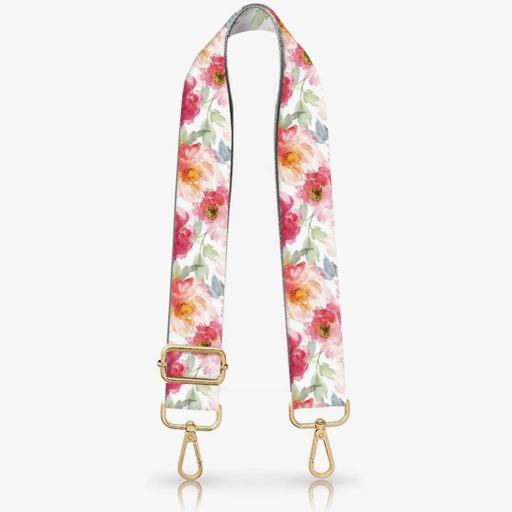 Floral Adjustable Bag Strap Gold Hardware Wide Crossbody Purse Replacement 🌸✨